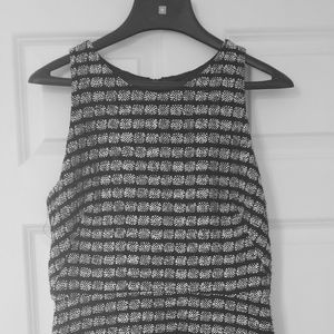 MILLY Black And White Thin Tweed Dress   